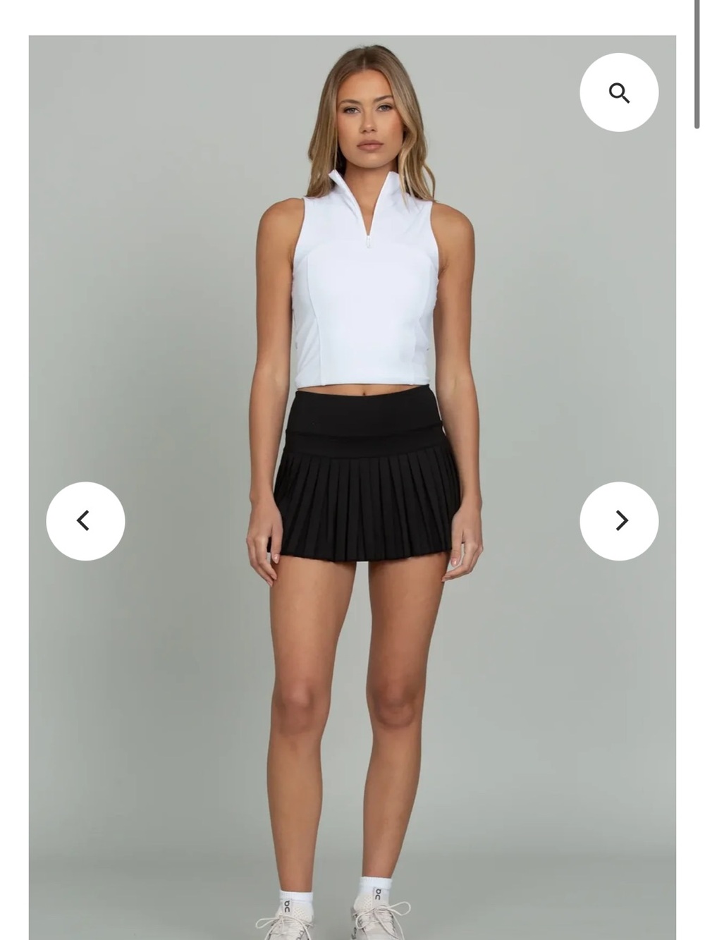 Goldhinge Black Pleated Tennis Skirt